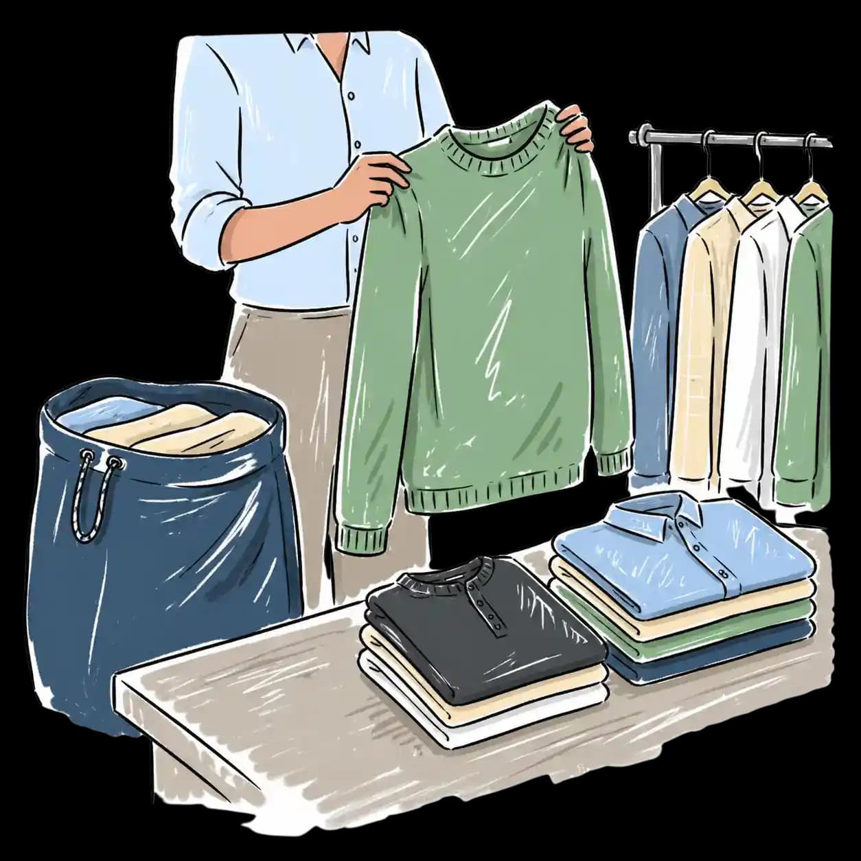 Wash and fold laundry inspection and sorting