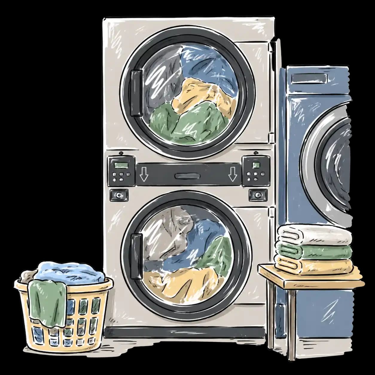 Wash and fold laundry low heat drying