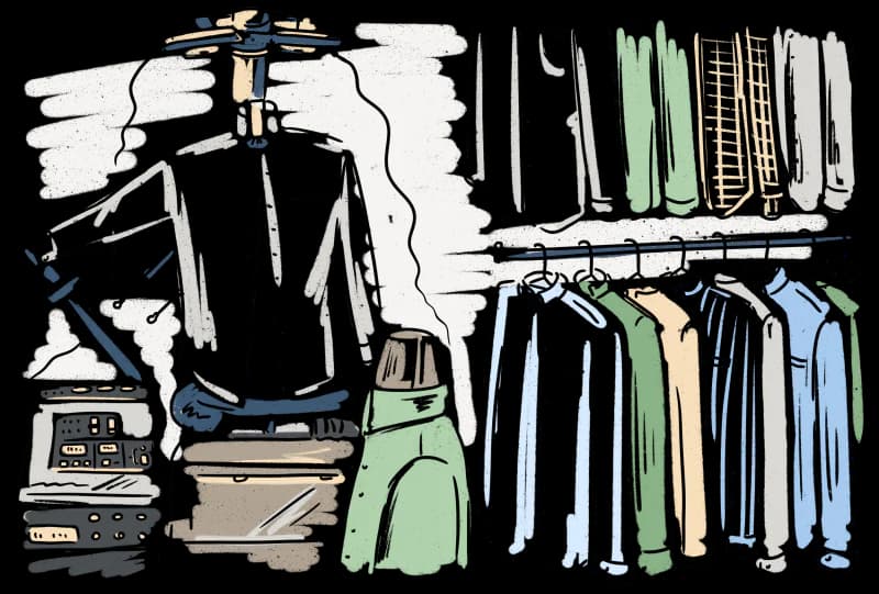 Laundered and pressed shirts