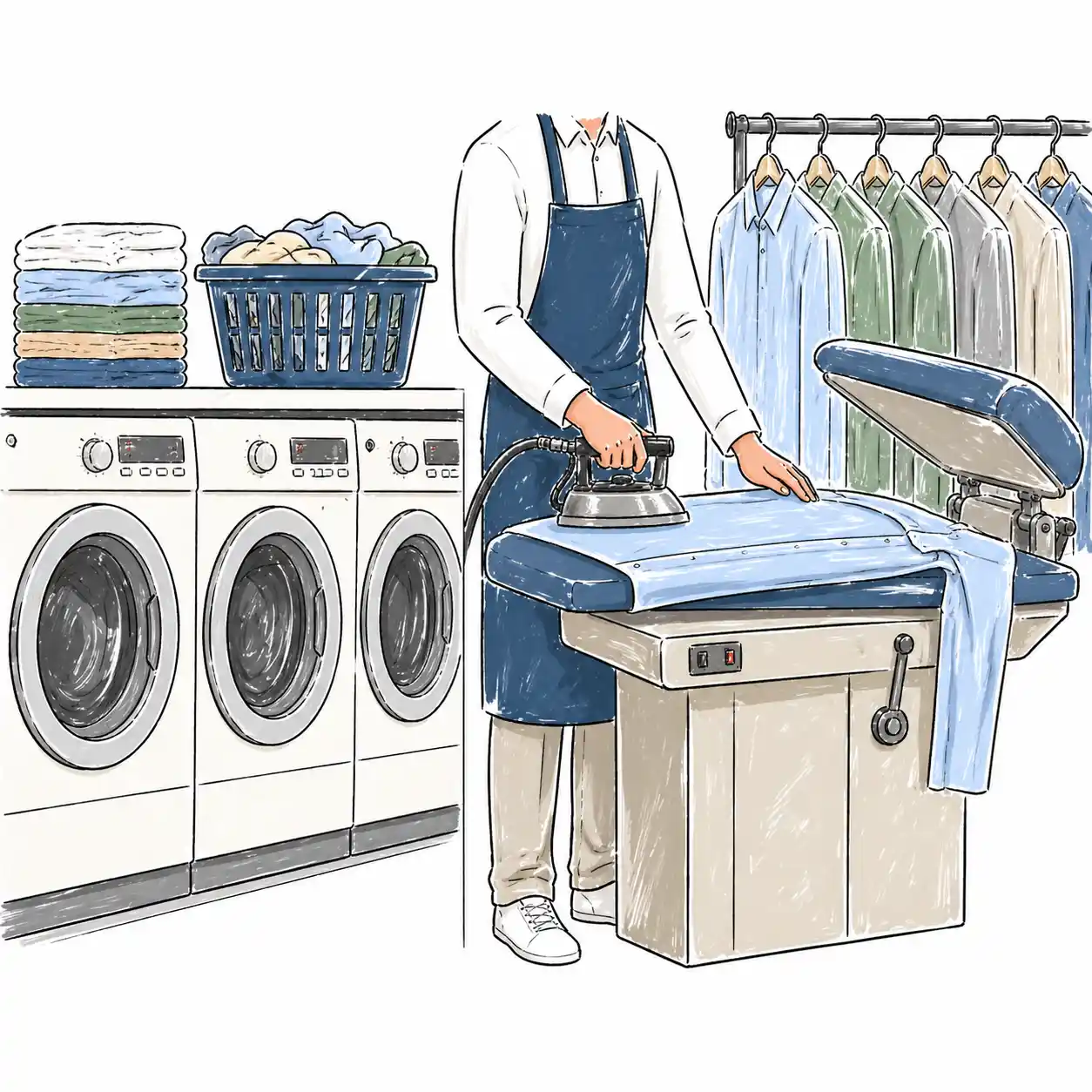 Clothing being professionally cleaned
