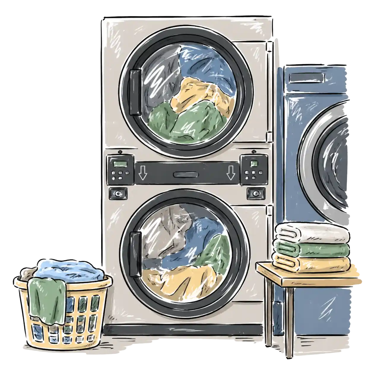 Laundry drying on low heat